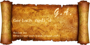 Gerlach Agád névjegykártya